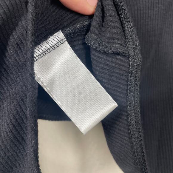 Vici Womens Size Small Square Neck Rib Playsuit Bodysuit Black Short Sleeves - Picture 8 of 8